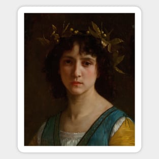 Head of an Italian Girl with a Laurel Wreath by William-Adolphe Bouguereau Magnet